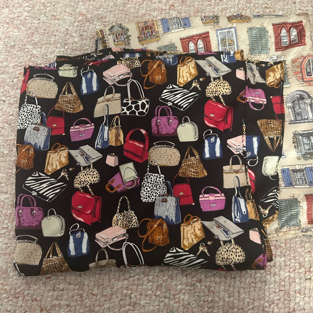 2 Vintage Nicole Miller 100% Silk Scarves